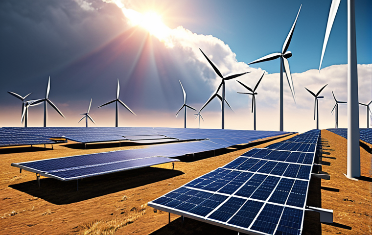 **
> A modern, technologically advanced electrical grid (smart grid) with visible sensors, communication networks, and data analytics displays. Showcase the integration of renewable energy sources (solar panels, wind turbines) into the grid. Emphasize the concept of improved efficiency and reduced energy loss.
**