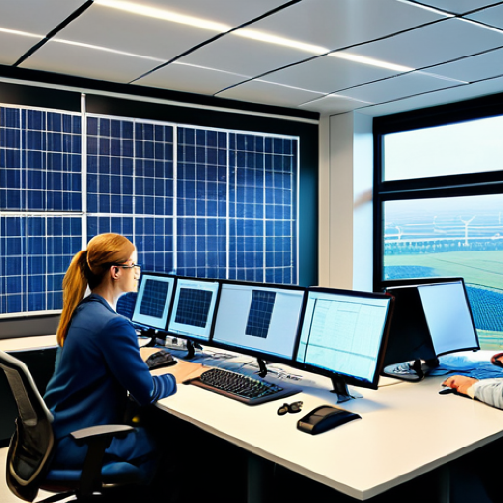 **

"A modern smart grid control room with engineers monitoring renewable energy integration, showing solar panels and wind turbines connected to the national grid, fully clothed, appropriate attire, safe for work, perfect anatomy, natural proportions, professional, high quality, detailed, family-friendly"

**