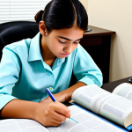 Time Management Success**

A student, fully clothed in modest attire, studying electronics textbooks at a well-organized desk with a timer visible. Background is a bright, clean study space. Focus on concentration and determination. Safe for work, appropriate content, perfect anatomy, correct proportions, well-formed hands, natural pose, professional, family-friendly.

**