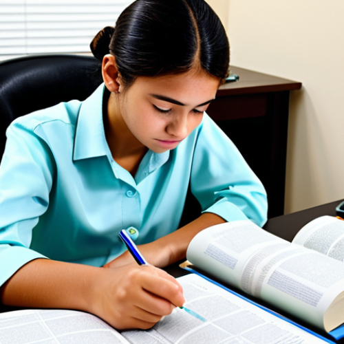 Home 16 Time Management Success**
A student, fully clothed in modest attire, studying electronics textbooks at a well-organized desk with a timer visible. Background is a bright, clean study space. Focus on concentration and determination. Safe for work, appropriate content, perfect anatomy, correct proportions, well-formed hands, natural pose, professional, family-friendly.
**