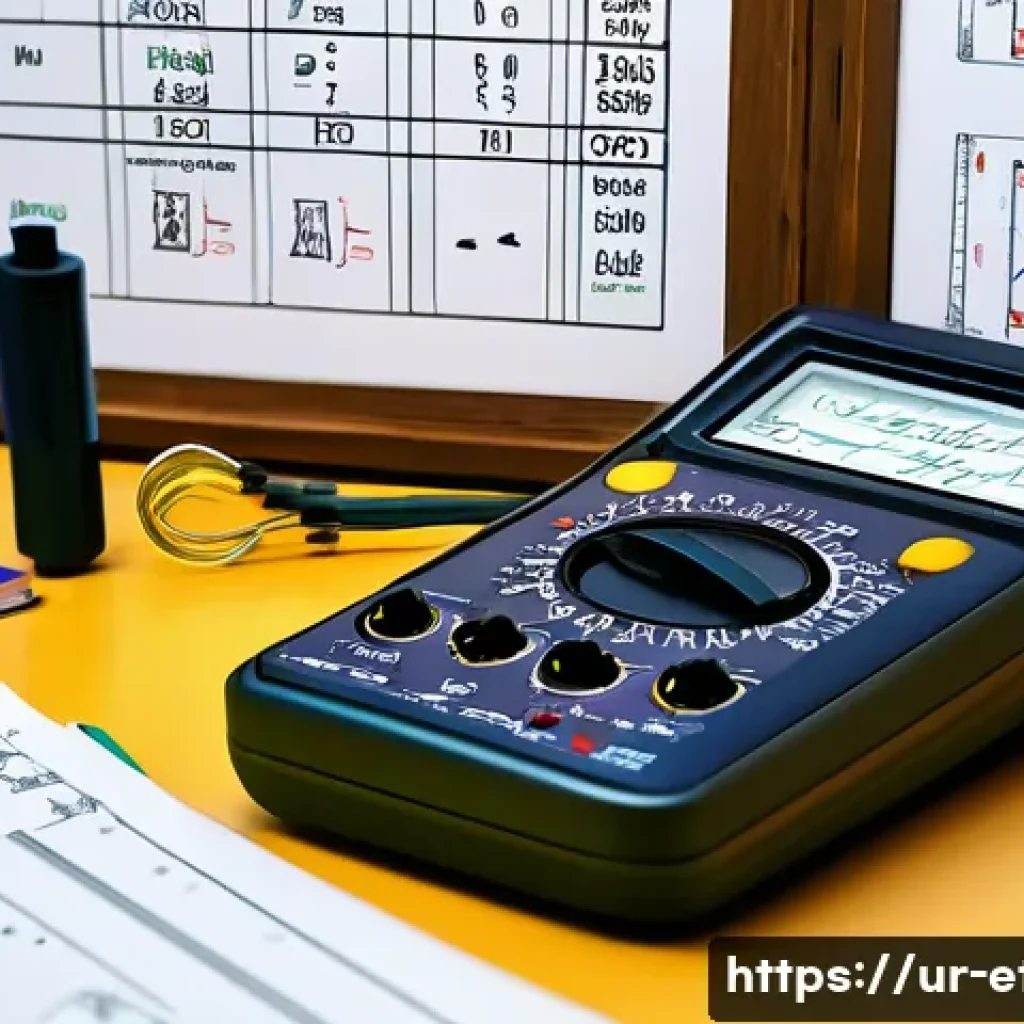 전자기술사 필기 기출문제 분석 사례 - A detailed and realistic illustration of an electrical technician’s study environment focused on bas...