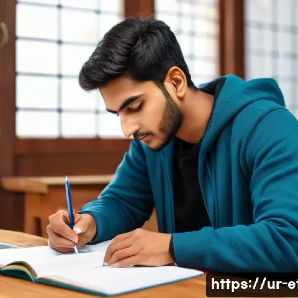전자기술사와 시험 준비의 학습 자료 추천 - A focused young South Asian male student wearing modest casual clothes, sitting at a wooden desk wit...